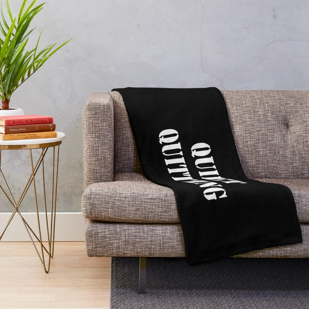 Soft and Comfortable Plush Blanket with "Quiet Quitting" Design