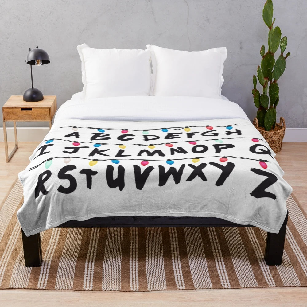 Soft and comfortable plush blanket featuring Stranger Things themed design