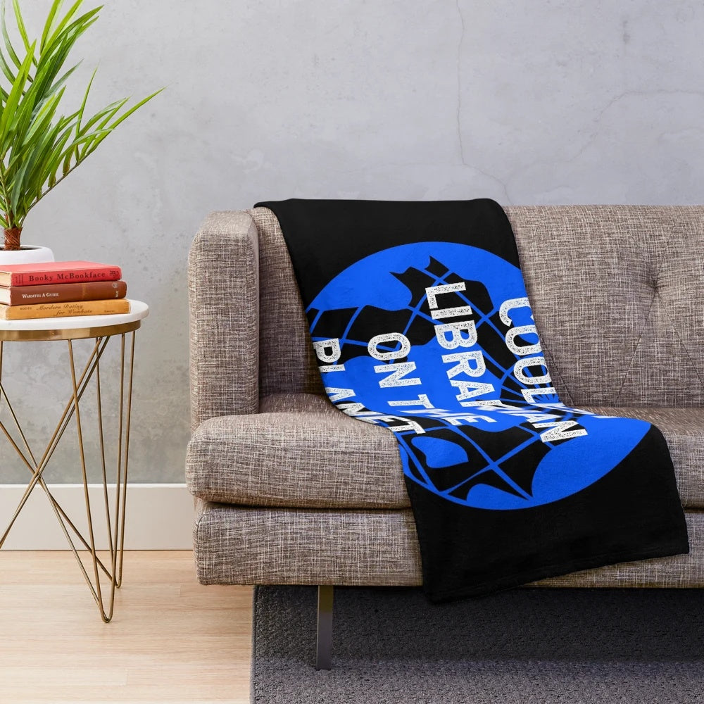 Cozy plush blanket featuring a cool librarian design