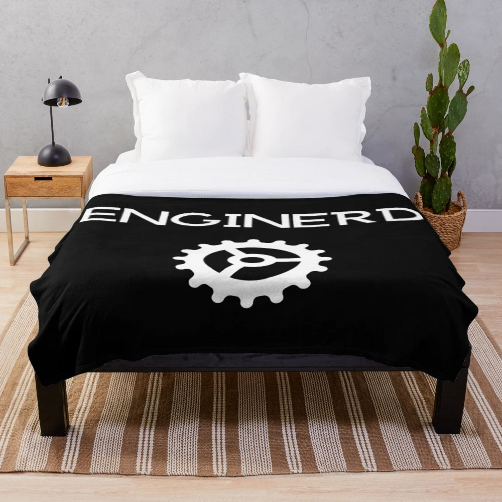 Plush blanket with an "Enginerd" design, perfect for engineering students and professionals