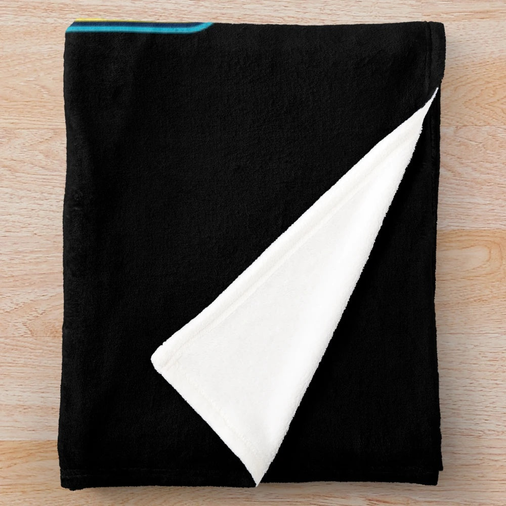 Plush blanket featuring a video game-inspired coffee theme design