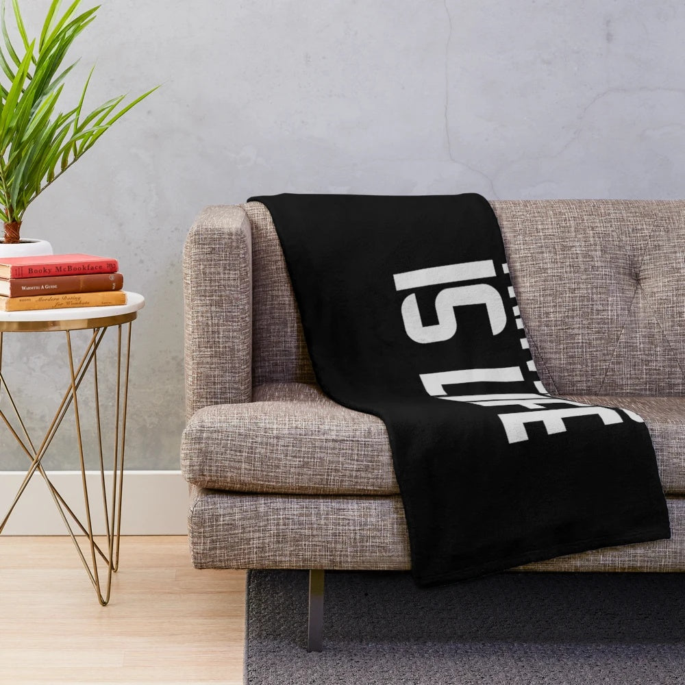 Plush travel blanket with world map and scenic landscapes
