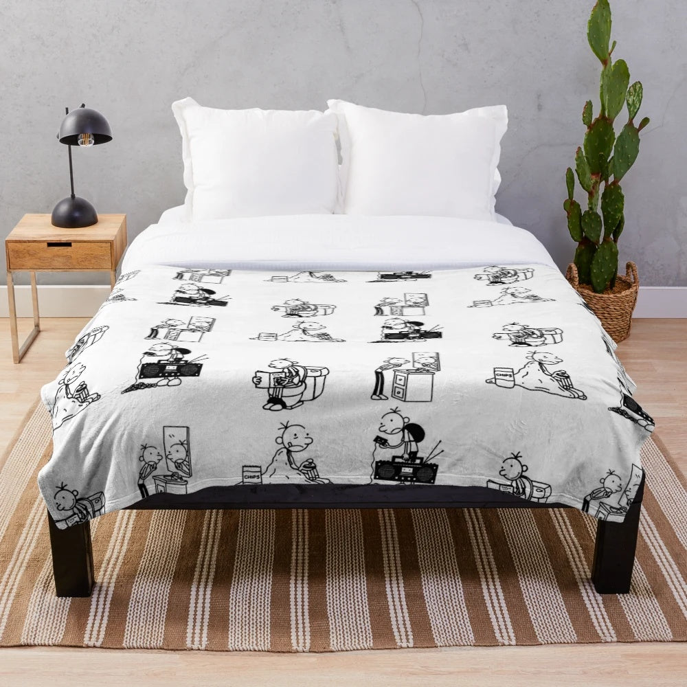 Cozy plush blanket featuring Greg Heffley and Rodrick Heffley from Diary of a Wimpy Kid