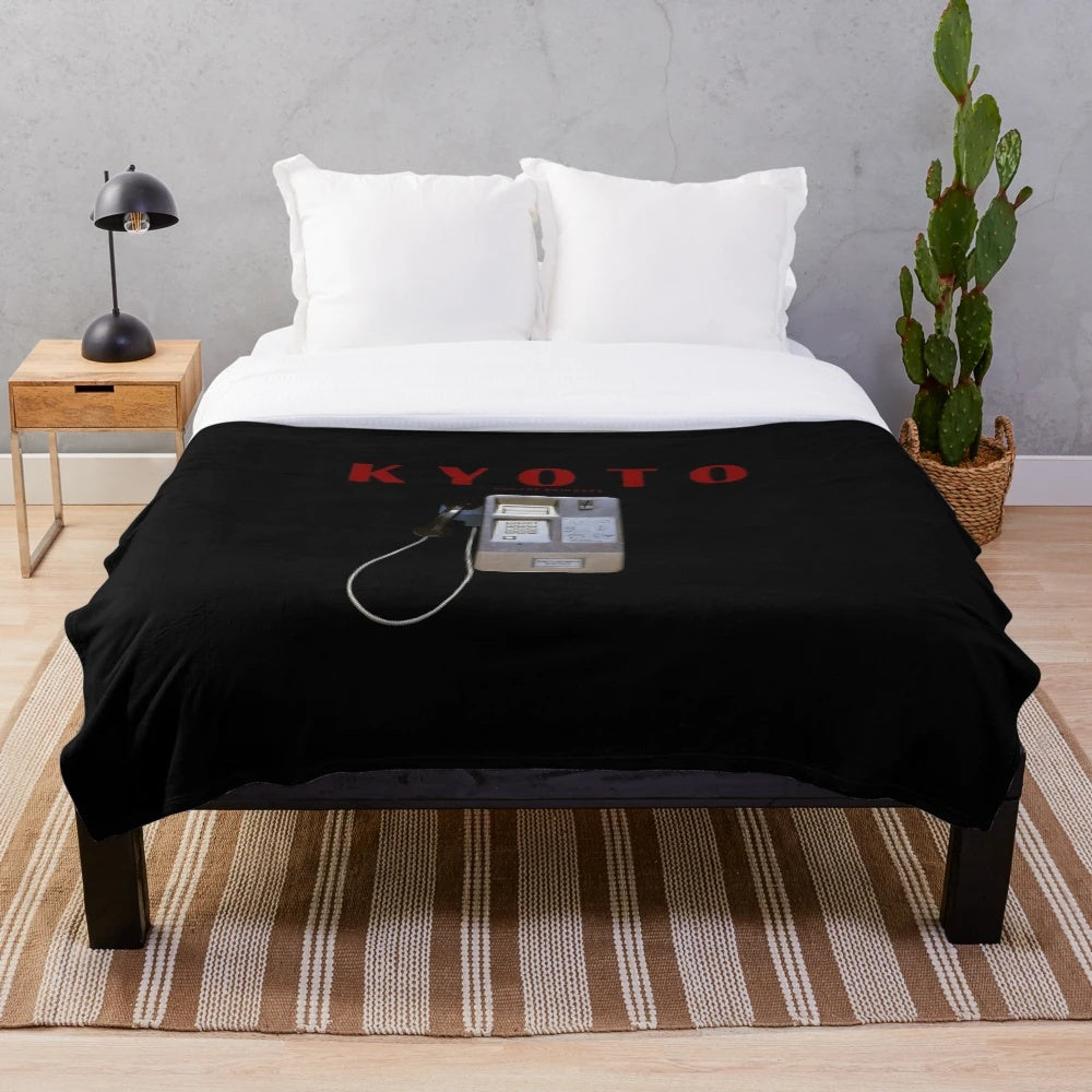 Plush blanket with "Kyoto" inspired design