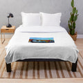 Plush blanket with vibrant retro-inspired "Road 66" design