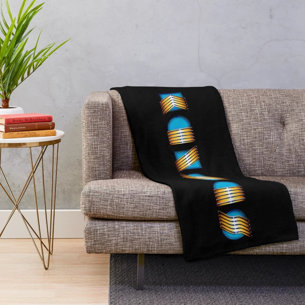 Plush blanket with Kansas rock band inspired design