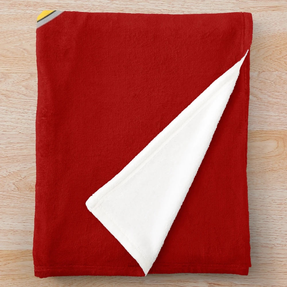 Plush blanket featuring the crest and colors of the Welsh Guards of the British Army