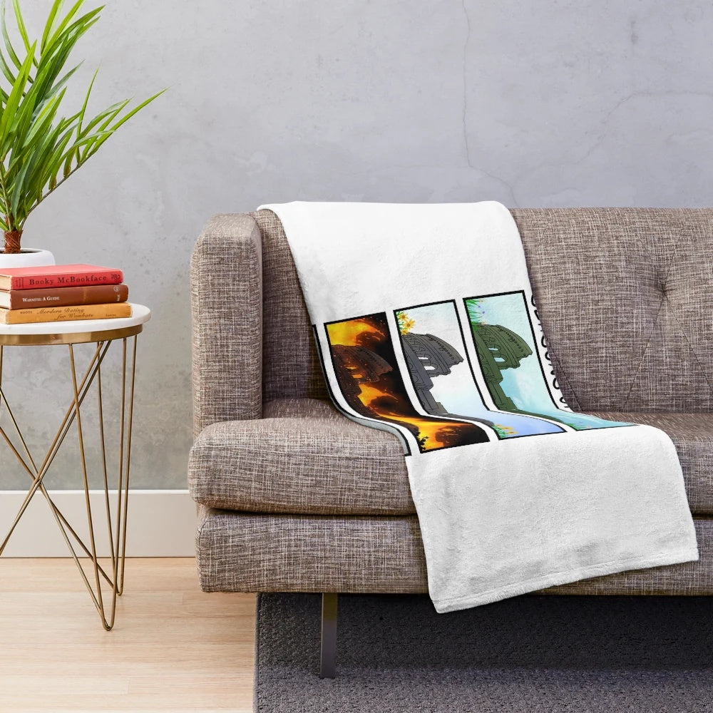Soft and cozy plush blanket with a Seasons of Rome inspired design