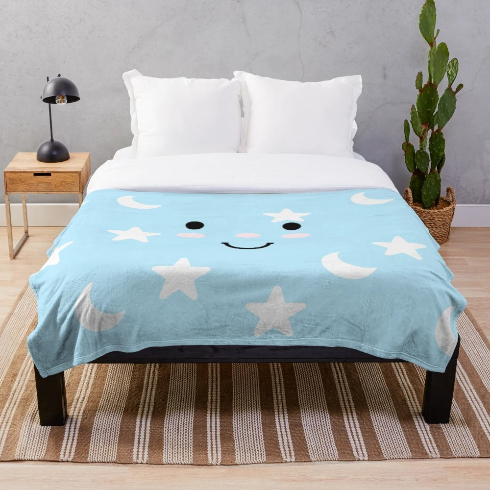 Cozy plush blanket in pajamas-style design