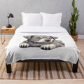 Cozy plush blanket featuring a beautiful artistic dog portrait
