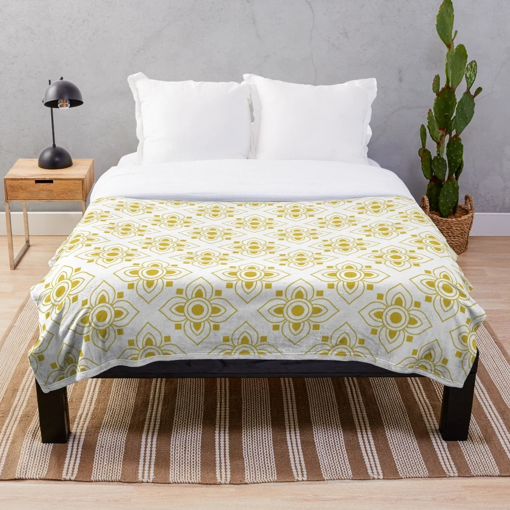 Plush blanket with vibrant Thai pattern design