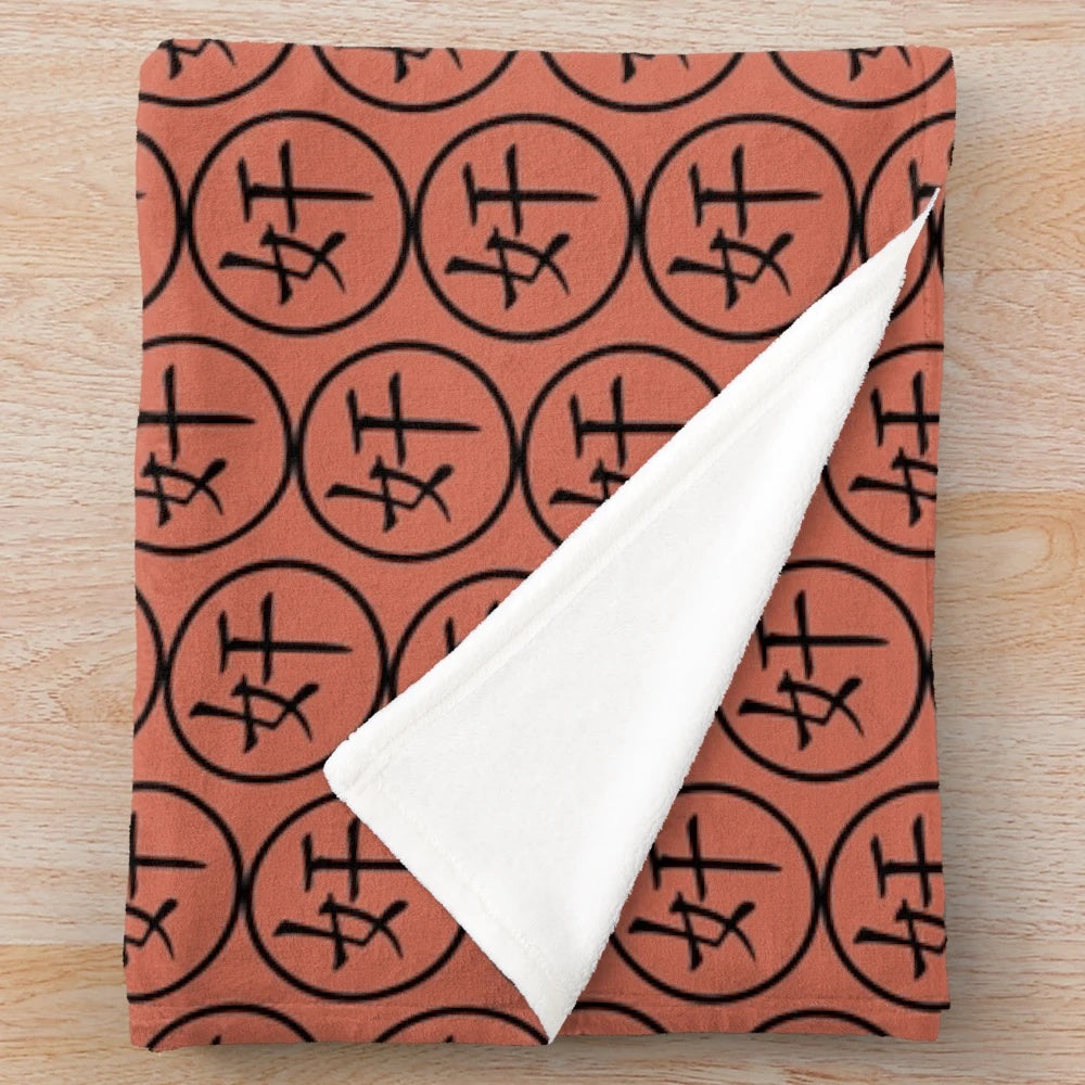 Cozy plush blanket featuring Chinese character designs