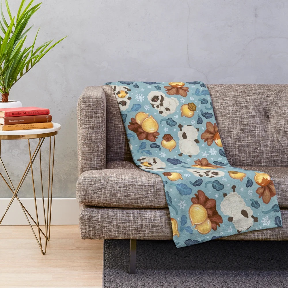 Soft and Plush Winter Blanket with Turnips and Calming Colors