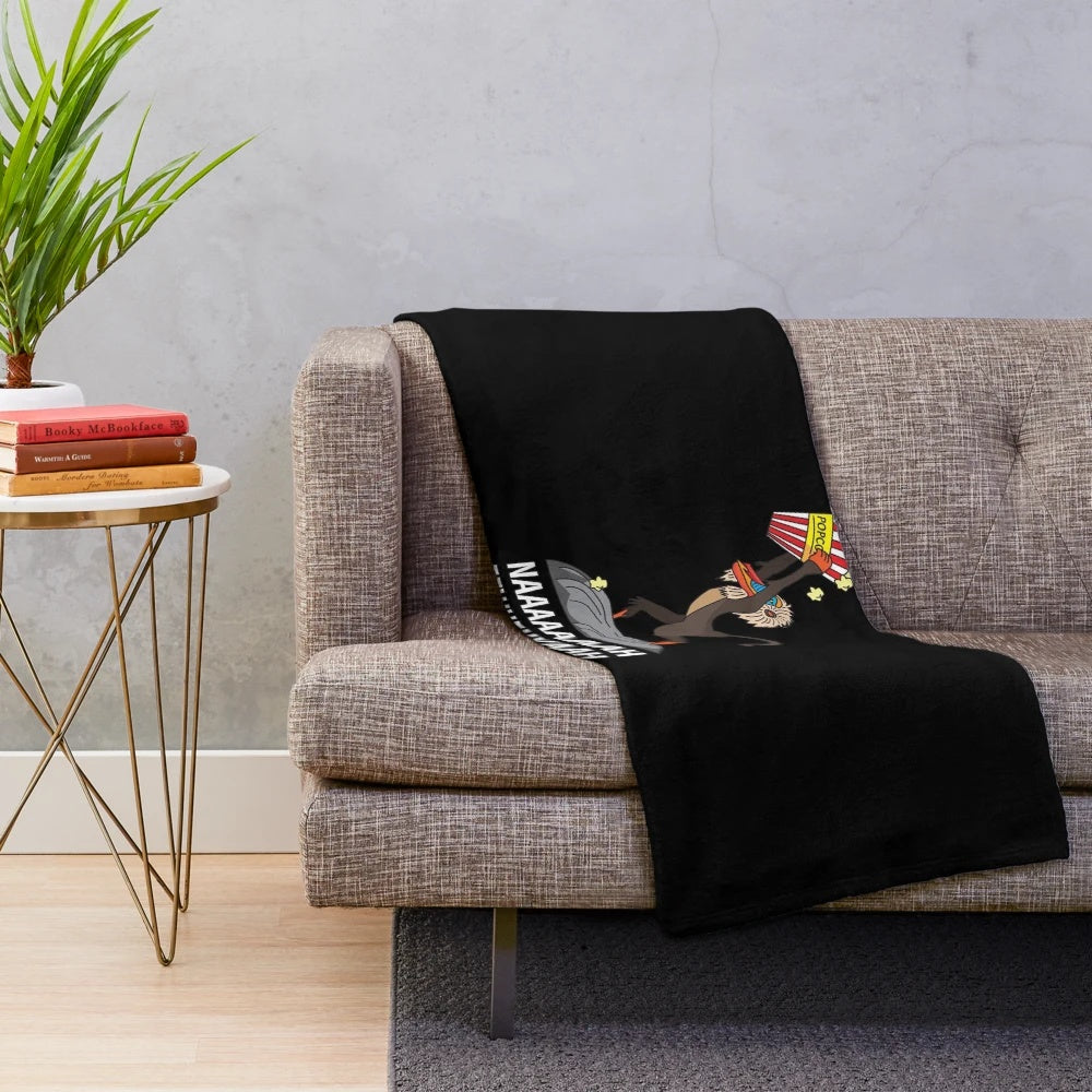 Cozy plush blanket with a funny cinema and monkey design