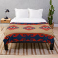 Plush blanket with geometric southwestern pattern inspired by Daryl Dixon from The Walking Dead