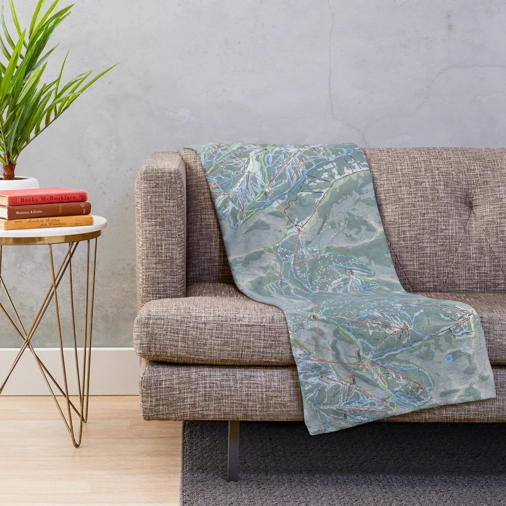 Park City Mountain Resort ski trail map printed on a plush, soft blanket