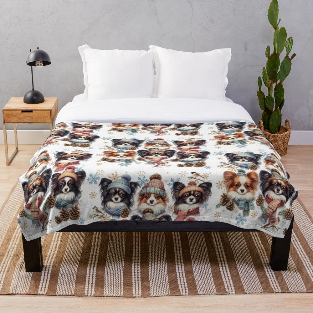 Soft and Plush Papillon Dog Blanket