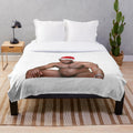 Cozy plush blanket with wood design