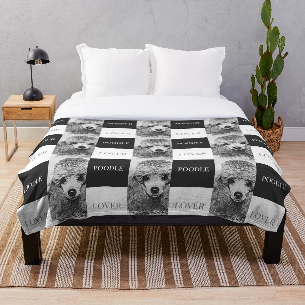Poodle Lover Plush Blanket with Cute Poodle Design
