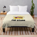 Pop culture inspired plush blanket with soda and popcorn design