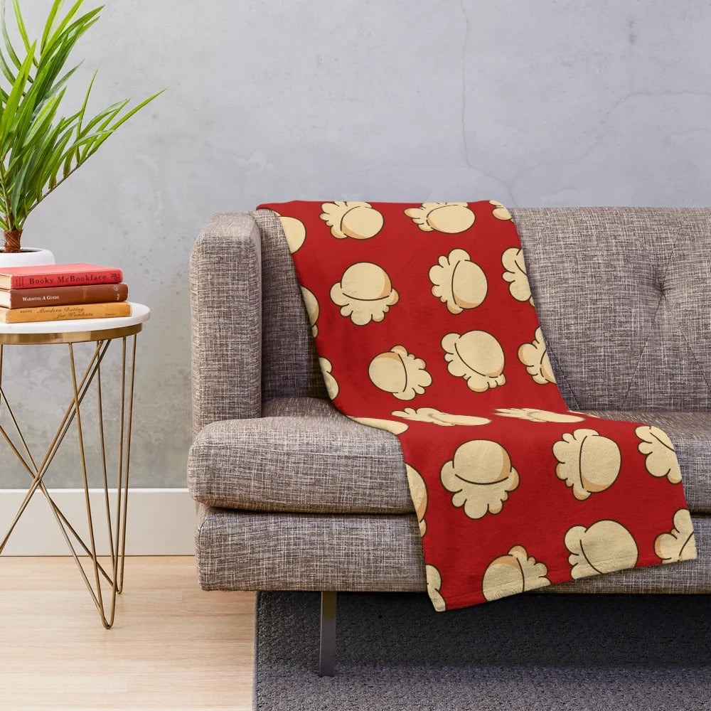 Soft and Plush Popcorn Themed Blanket