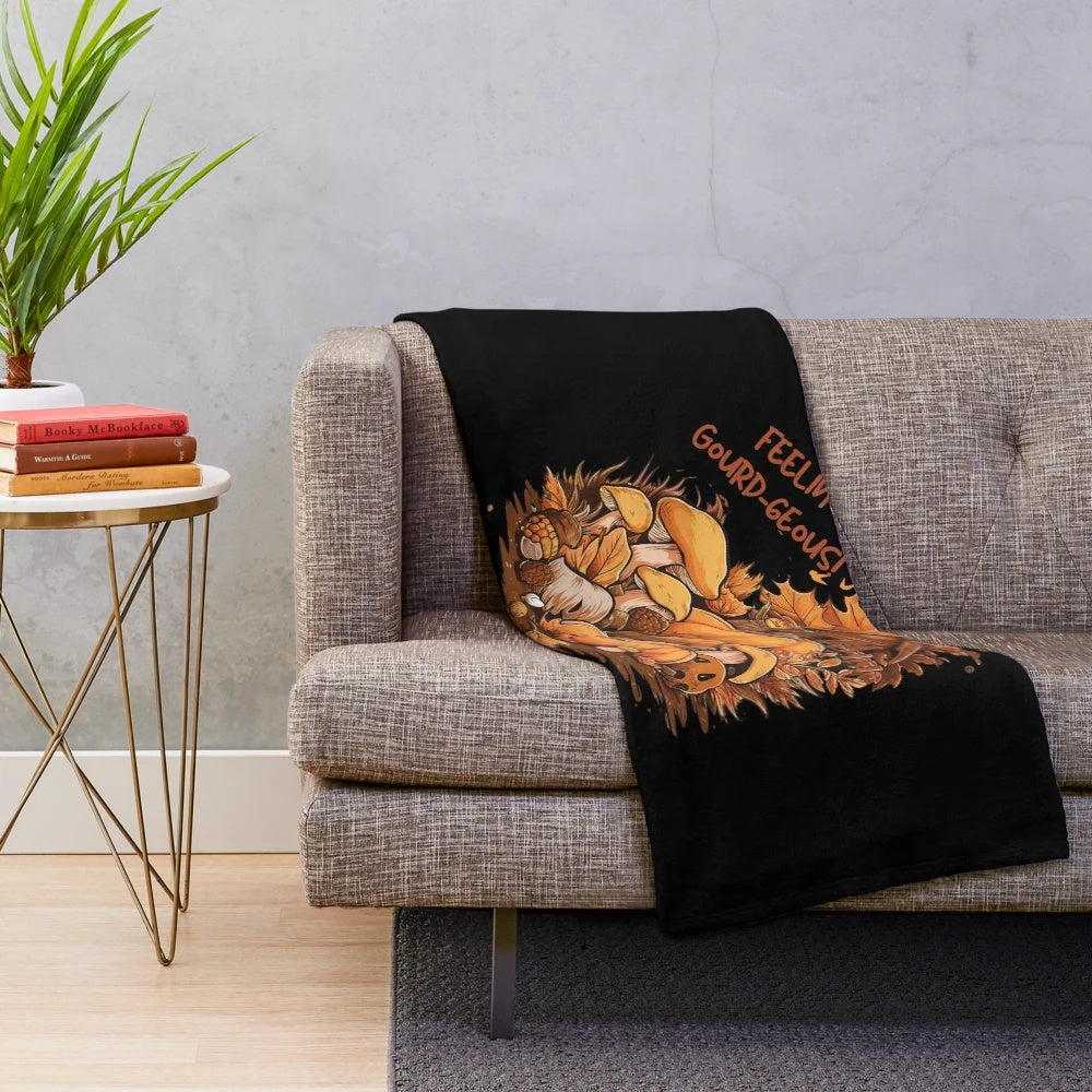 Feelin' Gourd-Geous Pumpkin Plush Blanket for Cozy Fall