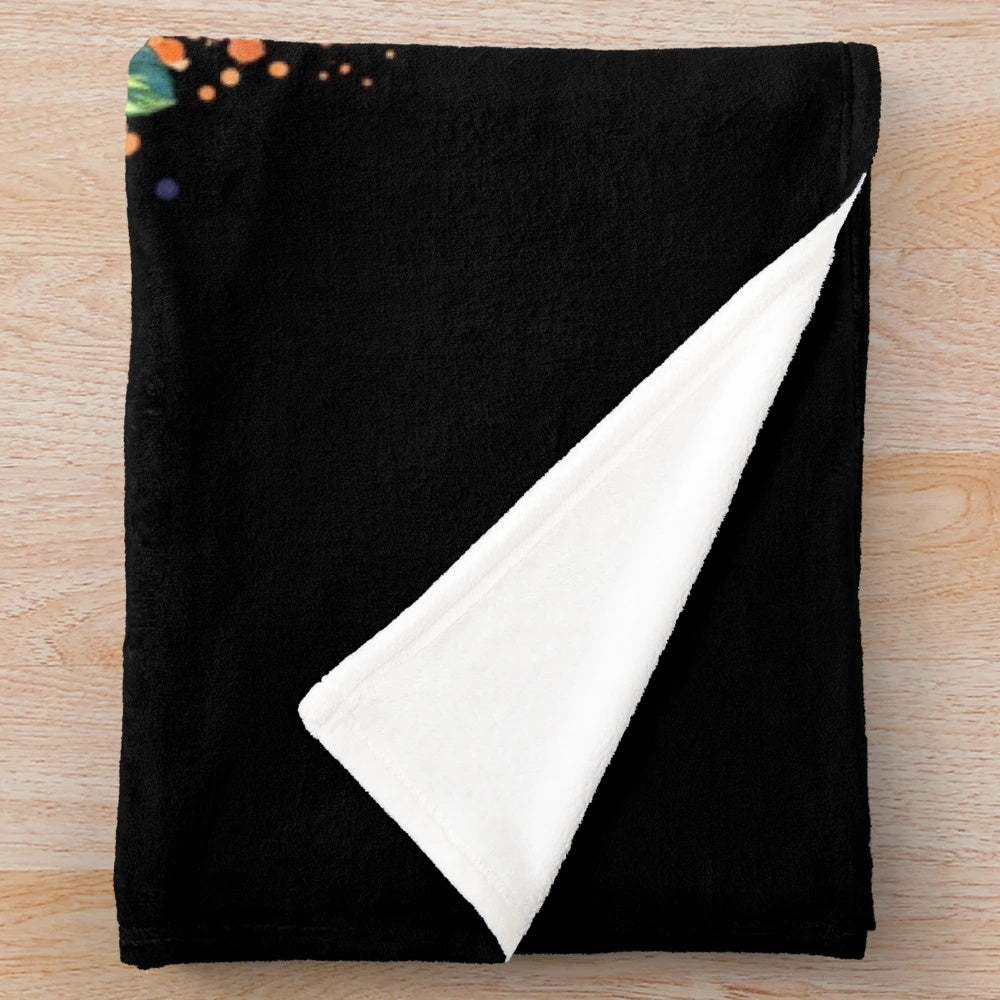 Pumpkin season plush blanket with retro fall design