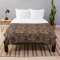 Pumpkins and autumn leaves plush blanket