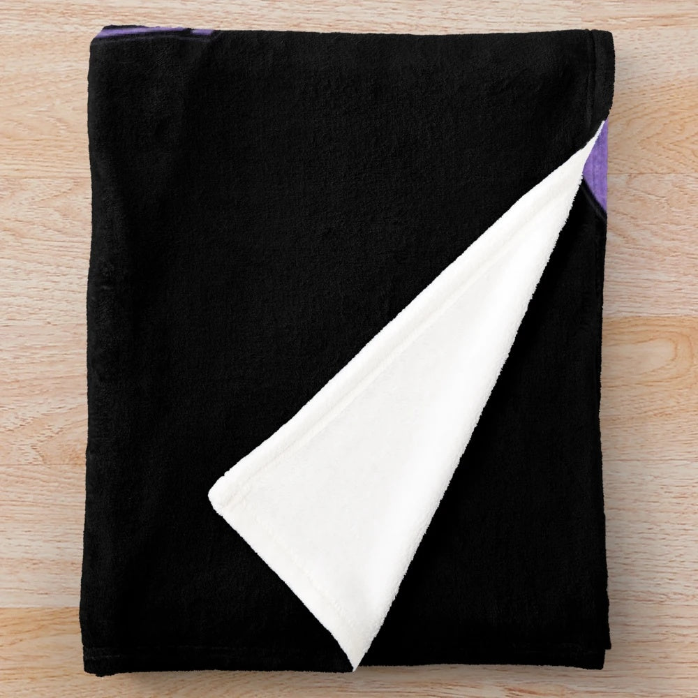 Purple piano plush blanket with musical instrument design