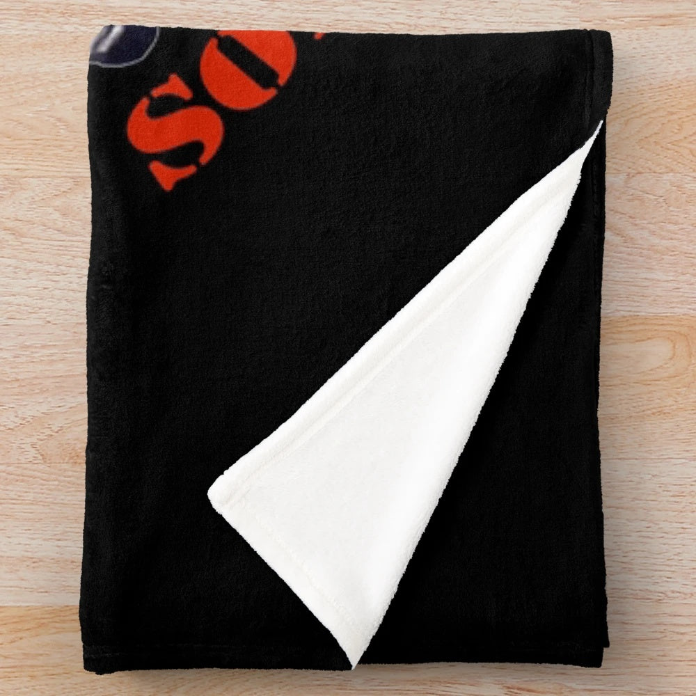 Red sun themed plush blanket