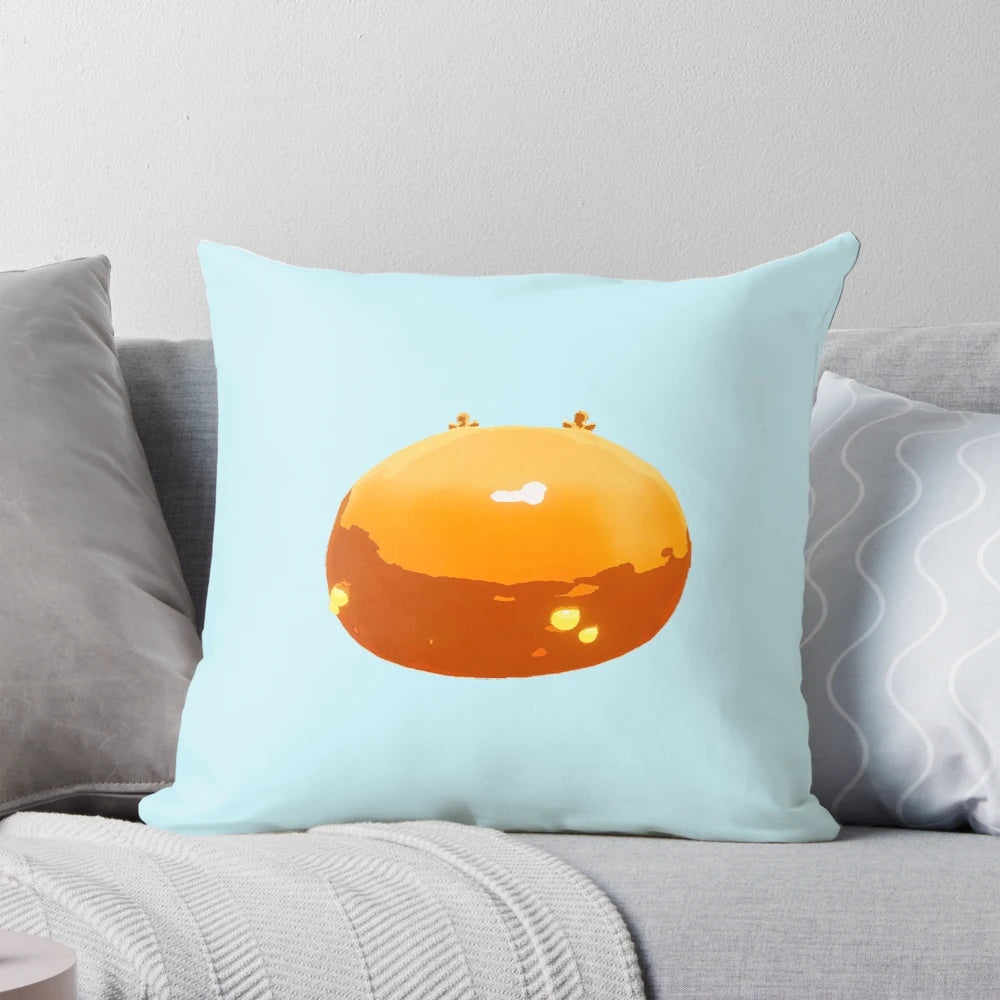 A soft, plush pillow featuring the iconic Gup character from the video game Risk of Rain 2.