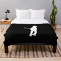 Plush blanket with Robert Smith of The Cure silhouette design