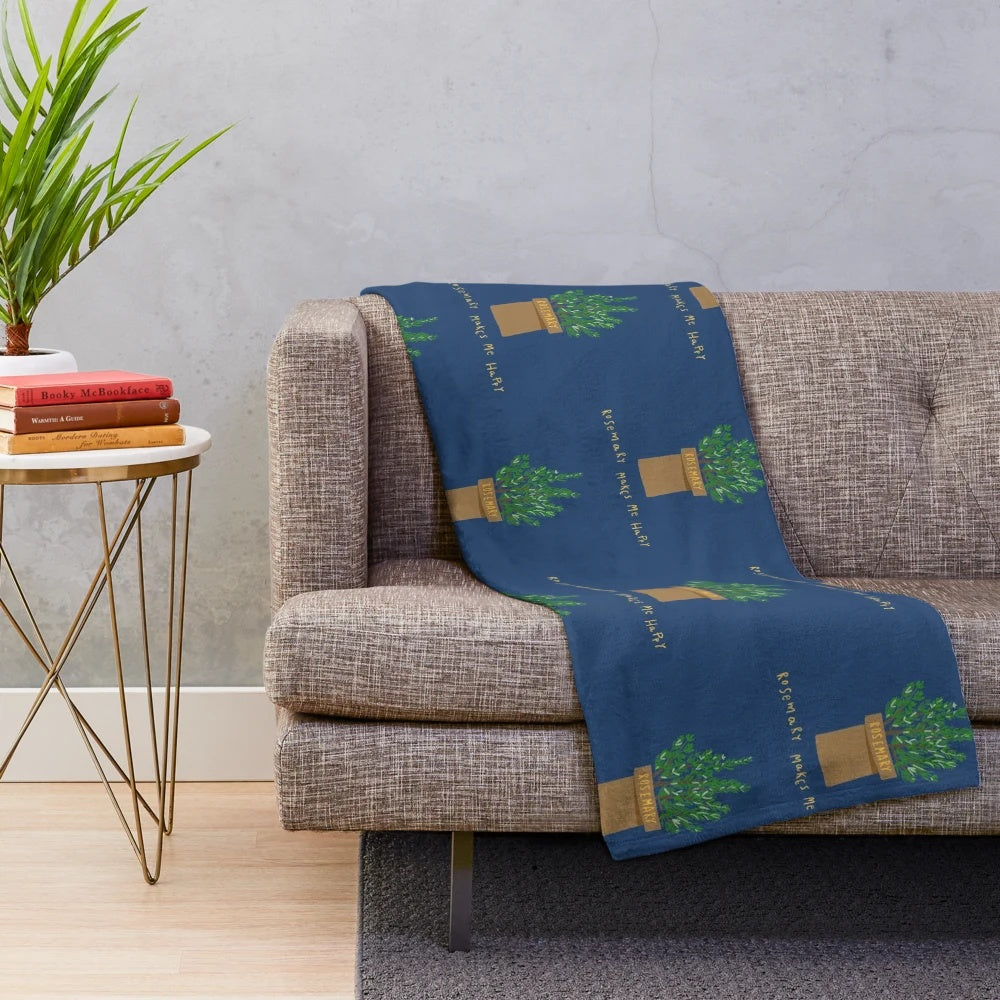 Rosemary-themed plush blanket for a cozy and happy home
