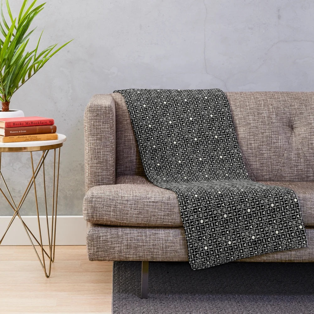 Runic panoply plush blanket featuring fantasy runes and symbols