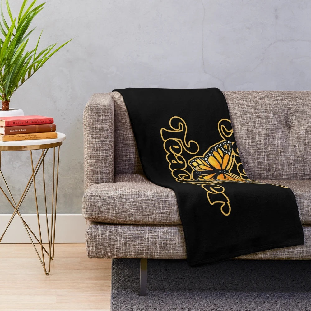 Cozy science teacher plush blanket with butterfly design