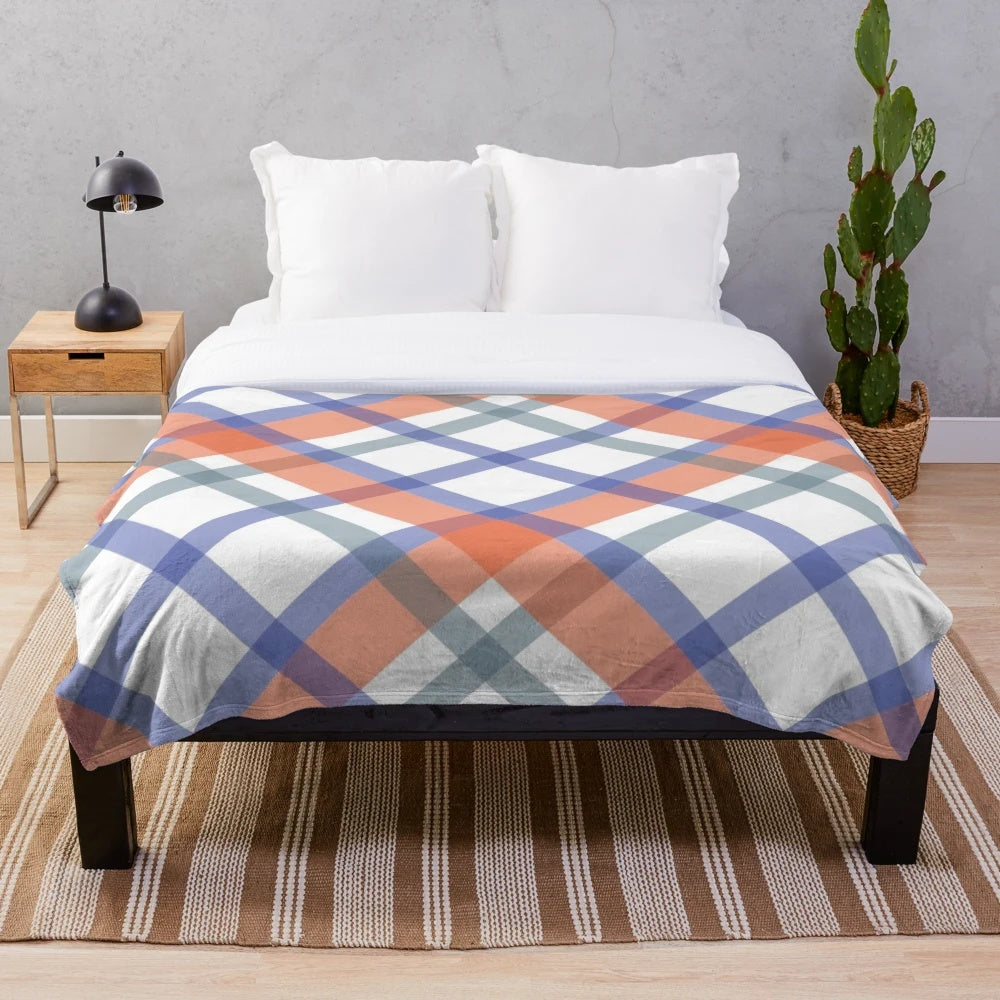 Soft and warm scottish plaid plush blanket