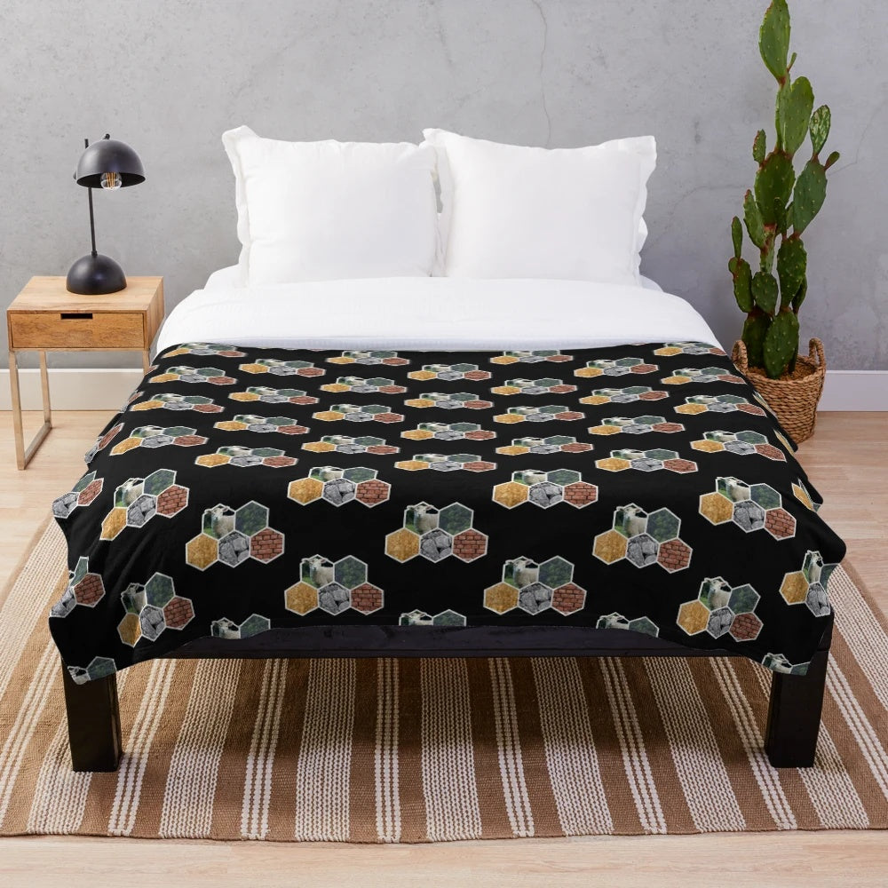 Settlers of Catan inspired plush blanket