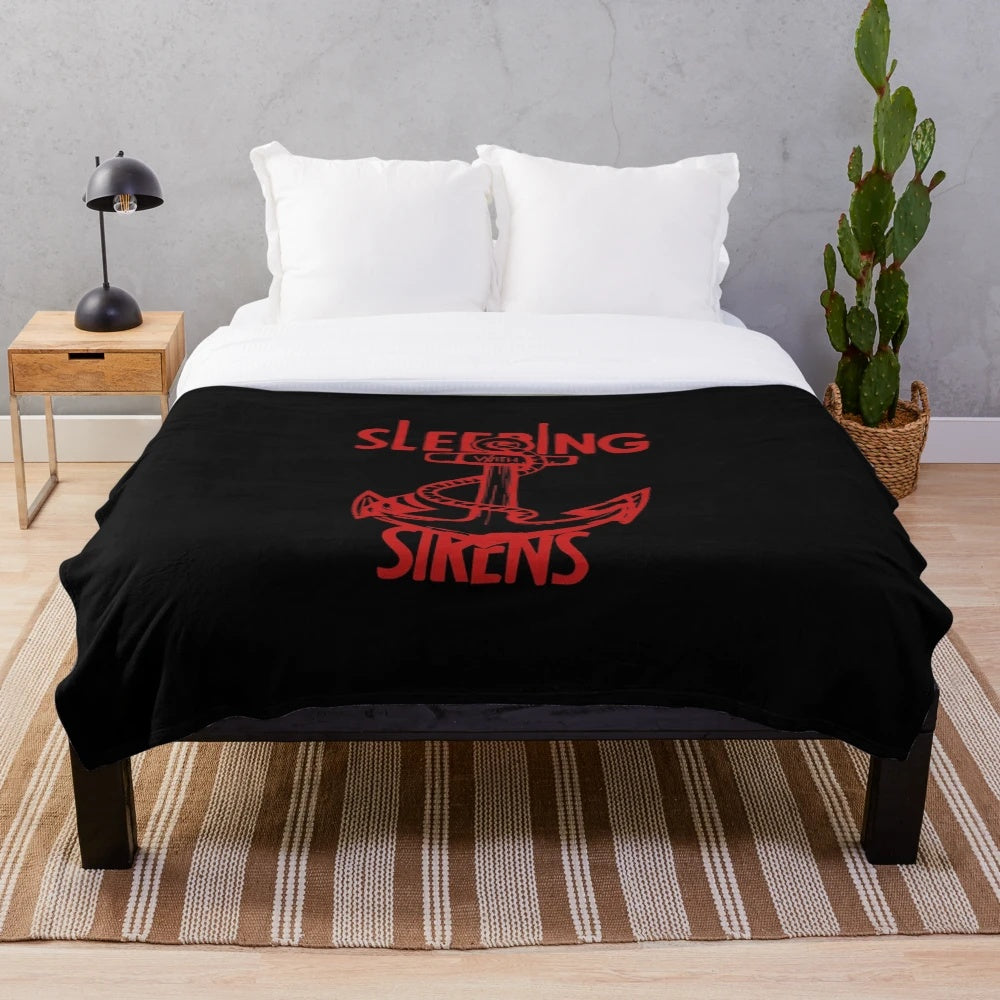 Soft and Warm Sleeping with Sirens Anchor Plush Blanket