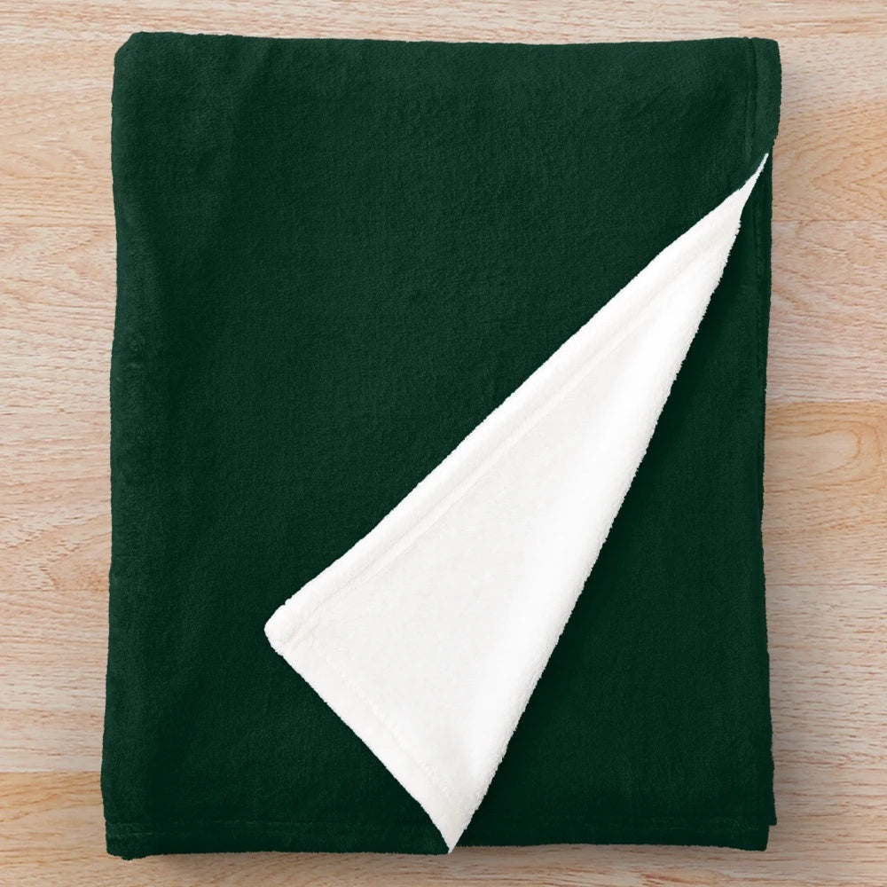 Solid dark green plush blanket