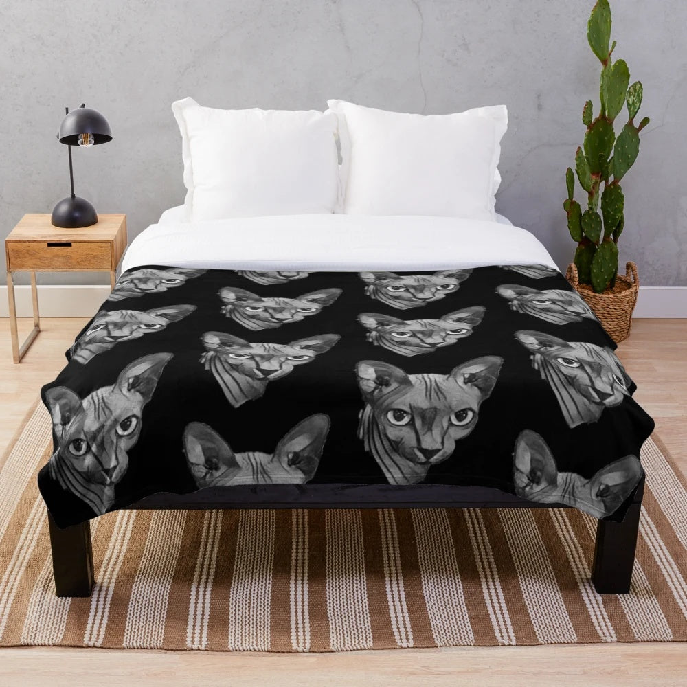 Sphynx cat plush blanket for pet owners
