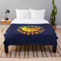 Soft plush blanket featuring a sports team design for softball and basketball fans