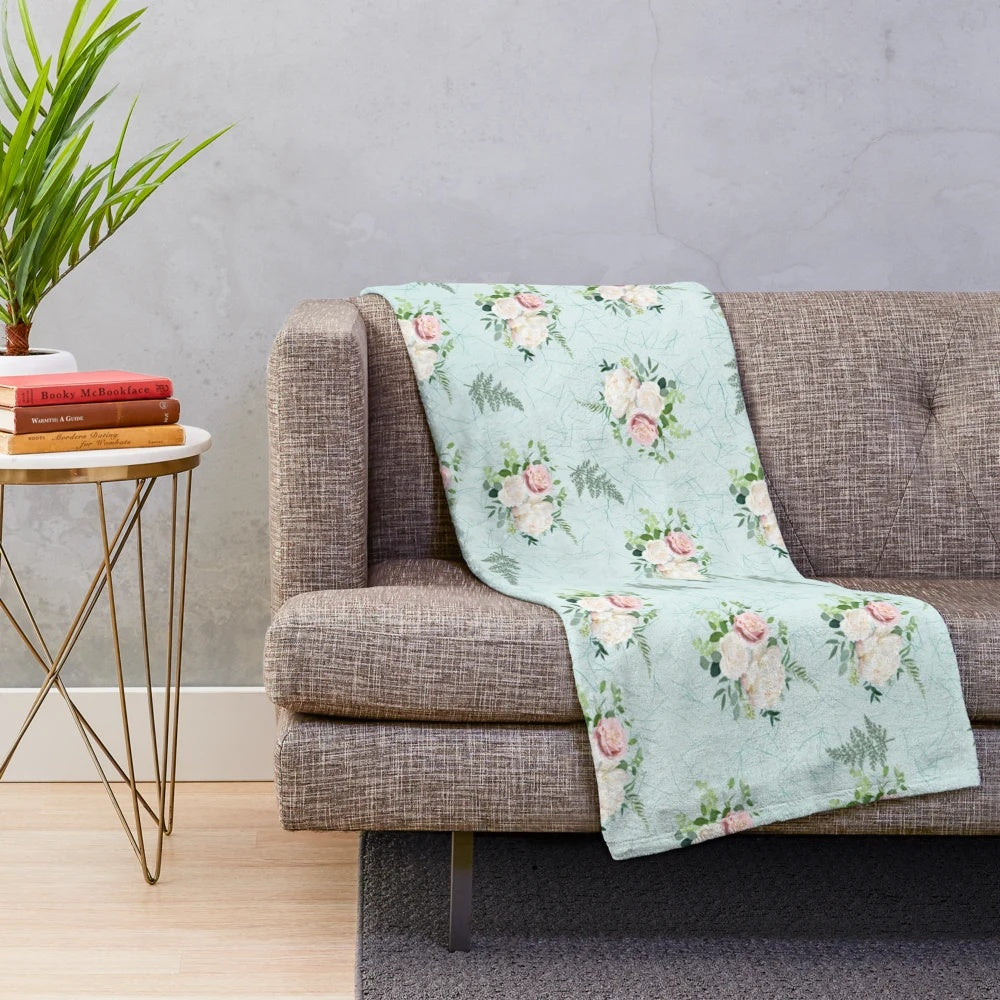 Soft and plush floral patterned blanket for home