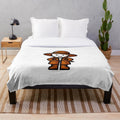 Stickman plush blanket featuring cute chibi characters and fall-themed designs