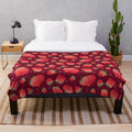 Soft and warm strawberry frog patterned plush blanket
