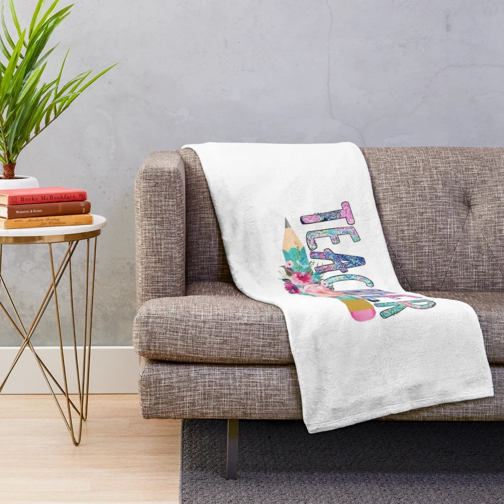 Super teacher plush blanket for classroom decor and inspirational gifts