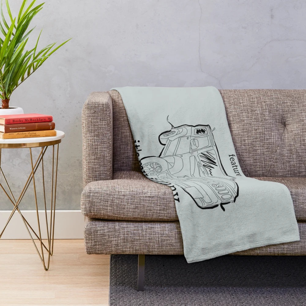 Suzuki Jimny inspired plush blanket with sketching design