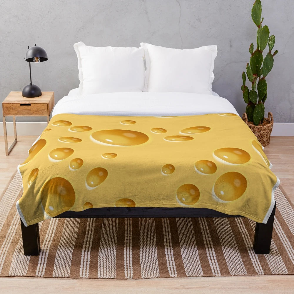 Soft and plush Swiss cheese design blanket
