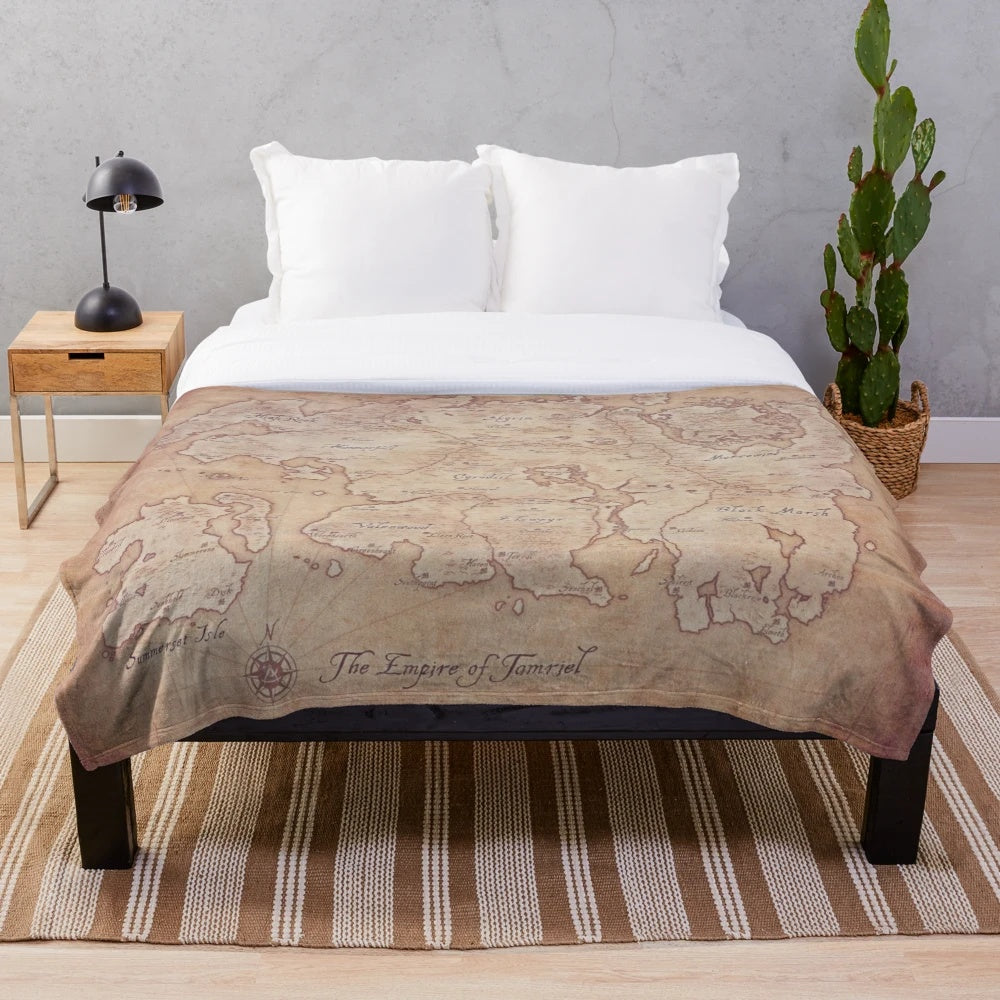 Tamriel plush blanket featuring The Elder Scrolls game map