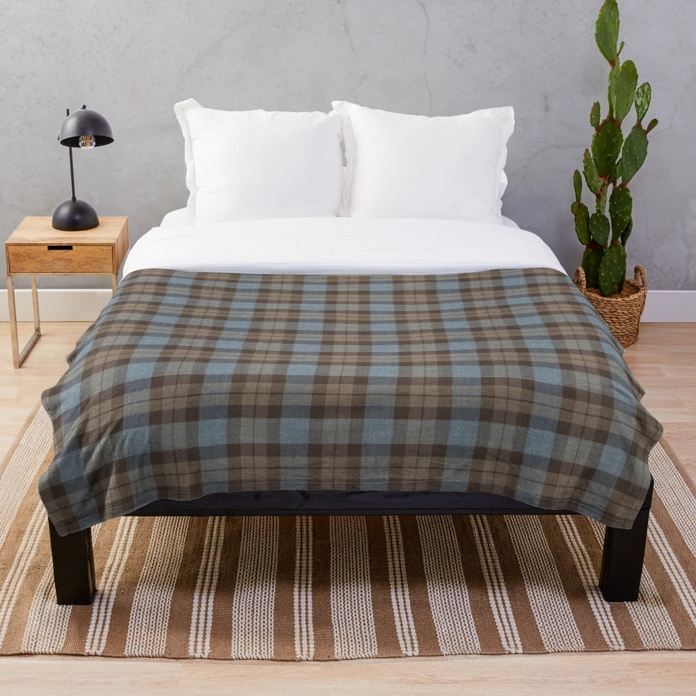 Tartan plush blanket with Scottish highland inspired pattern