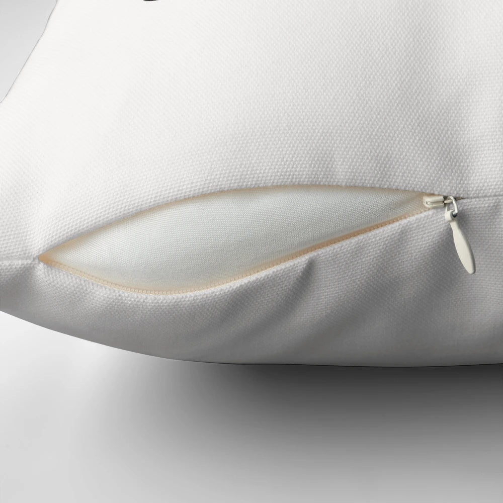 Soft, plush pillow with a cute, whimsical "Here for the Tea" design, perfect for tea lovers and pun enthusiasts.
